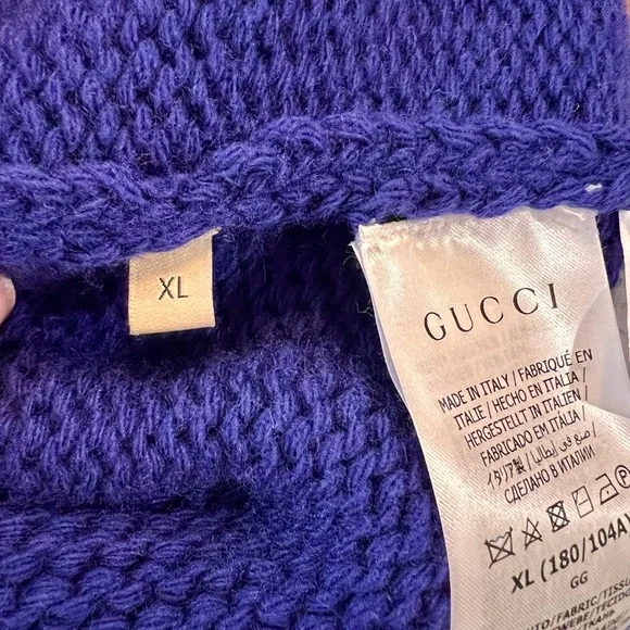 Gucci 100th Anniversary Navy Cardigan with Red and Green Accents - Picture 9 of 11